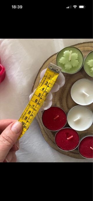 Lotto dí candele e porta candela in legno