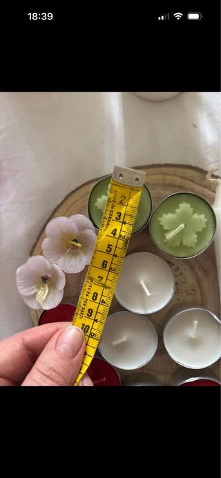 Lotto dí candele e porta candela in legno