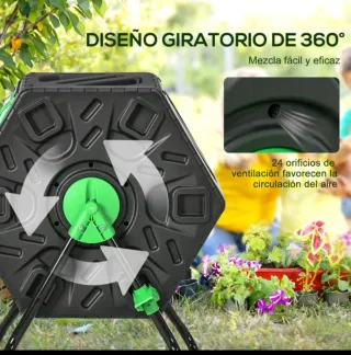 Compostador giratorio para jardín