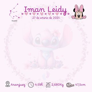 Natalicio / Cuadro guardarecuerdos Iman Leidy