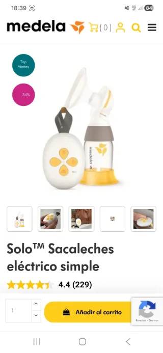 Sacaleches Eléctrico Medela Solo