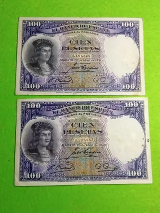 Billetes españoles 100 Pesetas 1931 (2)