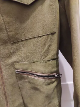 Chaqueta Piel Adolfo Dominguez Vintage Verde