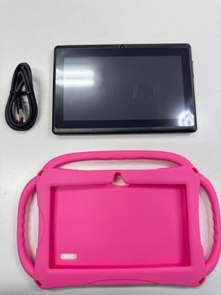 Tableta 2+32GB con funda rosa y cable para niño