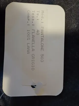 Pantalone Uomo 100% Lana Grigio