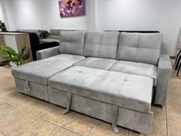 SOFACAMA!!  Chaiselongue Terciopelo Gris