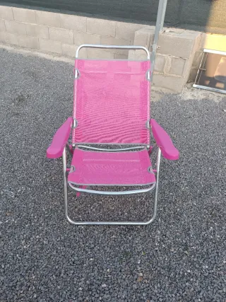 Hamaca de playa plegable rosa