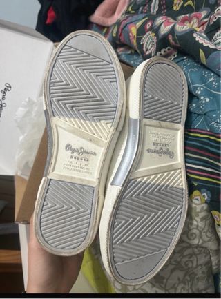 Zapatillas Pepe Jeans Blancas y Plateadas
