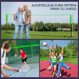 Red Bádminton con Soporte y Accesorios