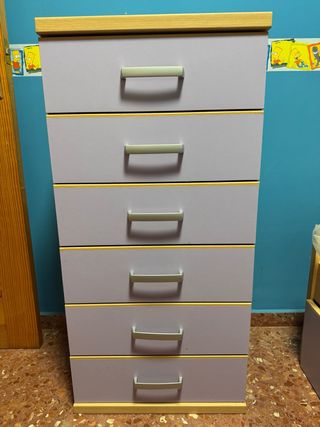 Cómoda Morada 6 Cajones