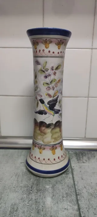 Jarrón vintage pintado a mano