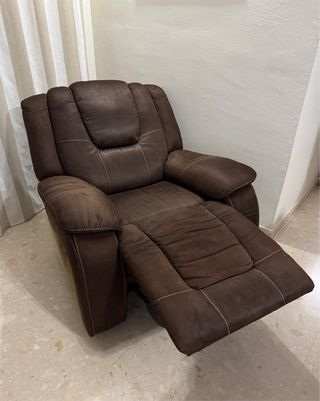 Sillón reclinable individual marrón