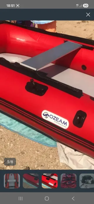 Barca Neumática 2.49m + Motor Johnson 6cv 2T