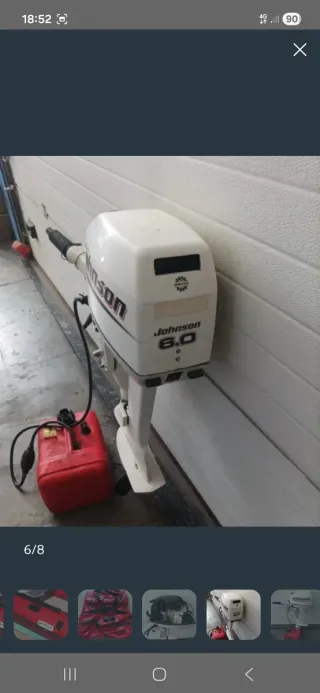 Barca Neumática 2.49m + Motor Johnson 6cv 2T