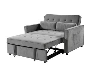 Sofá Cama Gris 2 Plazas Tela