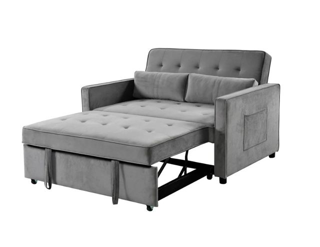 Sofá Cama Gris 2 Plazas Tela