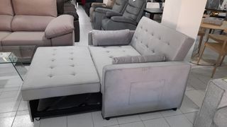 Sofá Cama Gris 2 Plazas Tela