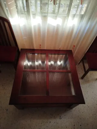 Mesa de centro madera y cristal