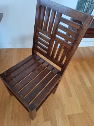 Conjunto Comedor Rústico: Mesa + 6 Sillas Madera