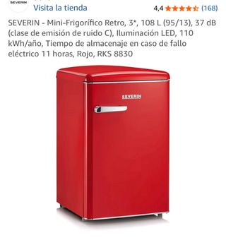 Nevera Severin estilo Smeg color Vino