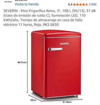 Nevera Severin estilo Smeg color Vino