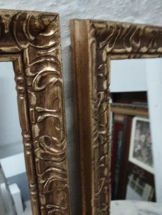 Pareja de cuadros antiguos dorados