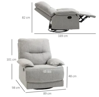 Sofá reclinable de tela