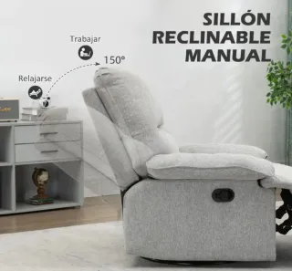 Sofá reclinable de tela