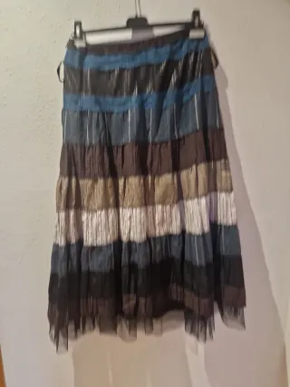 Falda larga bohemia multicolo