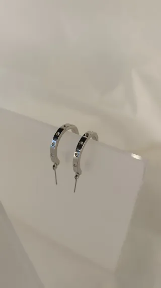 Pendientes aro color plata