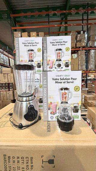 Batidora Comfy Nest con 2 vasos cristal