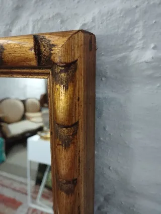 Espejo antiguo dorado marco madera