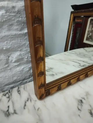 Espejo antiguo dorado marco madera