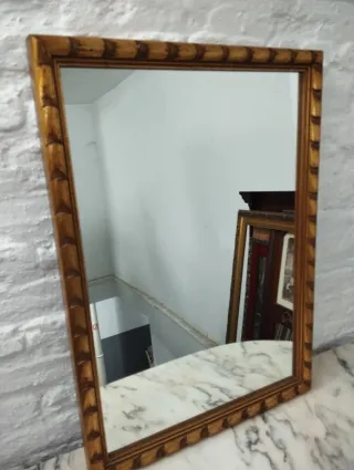 Espejo antiguo dorado marco madera