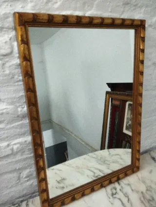Espejo antiguo dorado marco madera
