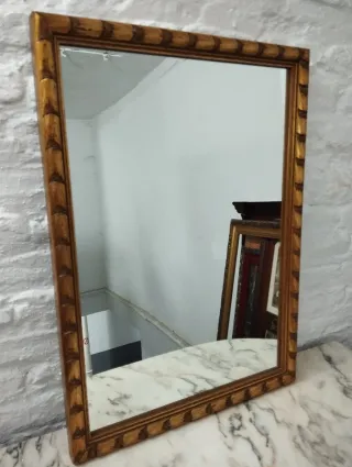 Espejo antiguo dorado marco madera