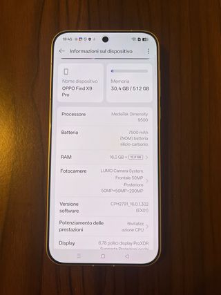Oppo Find X9 Pro 512GB 16GB RAM Bianco