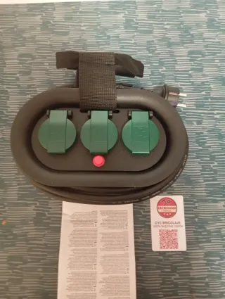 Regleta alargador exterior 3 enchufes ip44 tierra