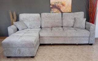 Sofa Chaisselongue Nuevo con Cama y Arcon