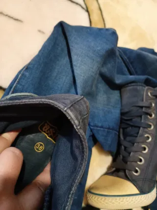 Zapatos Ash Tacón Vaquero Azul Beige