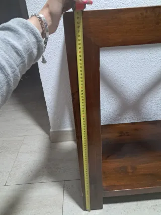 Consola recibidor nogal oscuro y cristal