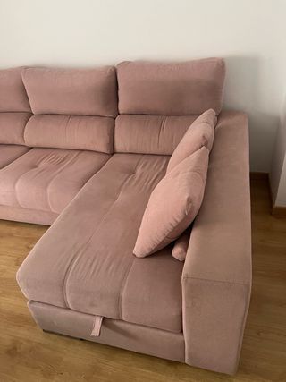 Sofá chaise longue rosa