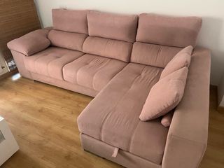 Sofá chaise longue rosa