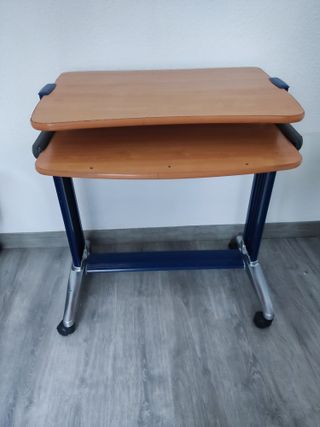 Mesa Ordenador Ruedas Madera Metal
