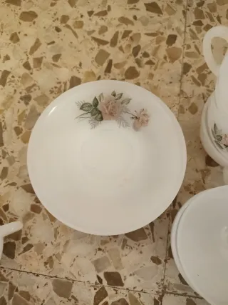 Juego 8 Tazas Café Porcelana Flores