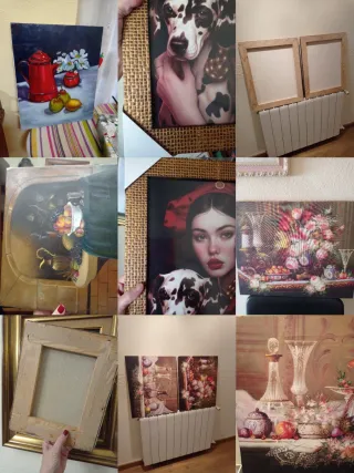 Decoración varios cristal, metal, madera