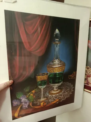 Decoración varios cristal, metal, madera