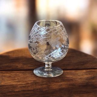 Juego 4 copas cristal vintage coñac brandy