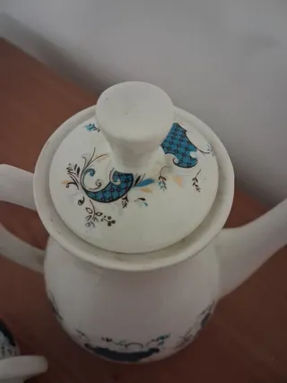 Conjunto Bule e Açucareiro Porcelana Azul