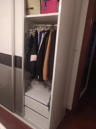 Armario 2 puertas 4 cajones cristal metal